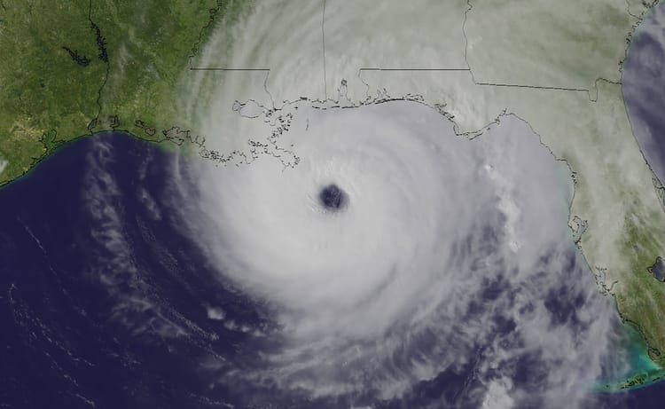 A satellite image of Hurricane Ivan in the Gulf of Mexico on September 15, 2004.